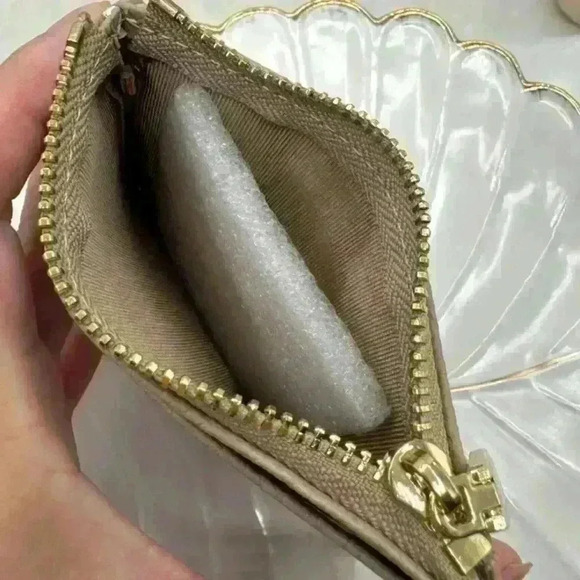 Khaki Card Keychain Wallet wristlet w/ refillable sanitizer bottle - Picture 4 of 6